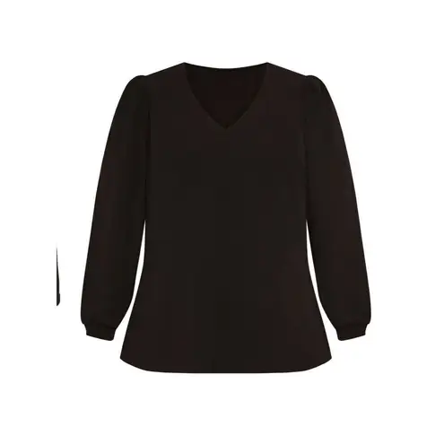 City Chic NWT TOP QIUERO Long Sleeve Knit Top in Black Size Xs( 14)