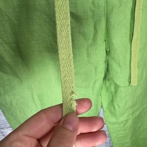 Madison Studio 100% Linen Size 8 lime green pants