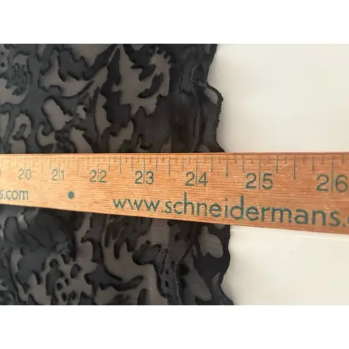 Dressbarn Babydoll Top L Black Lace Y2K Velvet Burnout Whimsigoth Bell Sleeve Size L