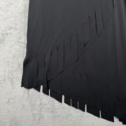 Vintage Cachet Skirt Womens 6 Black Fringe Asymmetrical 90s Y2K Goth Whimsigoth