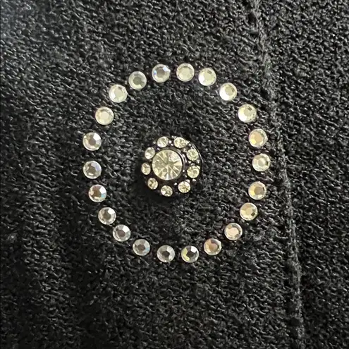 Rich and Levy Elegant Black coat with Embellished Details Size XL