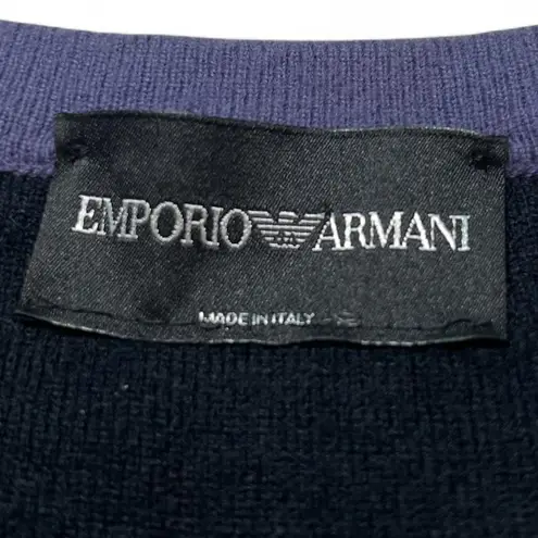 Emporio Armani VTG Silk Cashmere Cardigan Made in Italy Polka Dot Black Sz 6/42