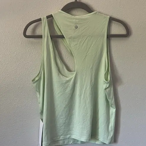 Lululemon NWT  Shoulder Cut-Out Yoga Tank Kohlrabi Green Silk Blend 10 Large