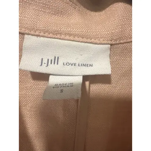J. Jill Love Linen Blazer Women's Small S Peach Pink Casual Career Jacket