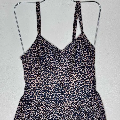 Newport News Vintage Sun Streak by  Leopard Print Swim Dress Skirted Swimsuit