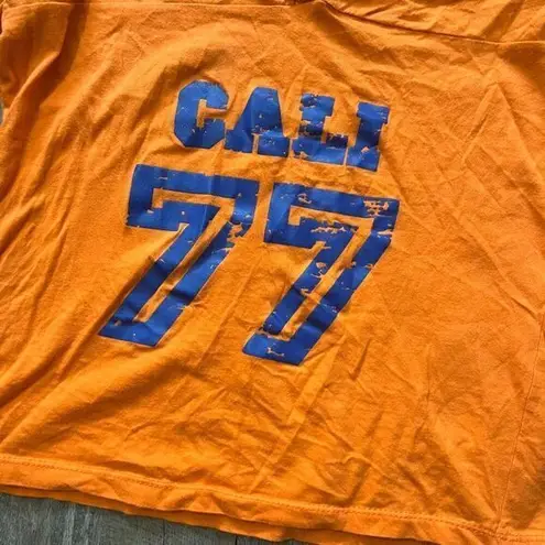 2000s Y2k Cali 77 Jersey Baby Tee Womens Size Large Orange