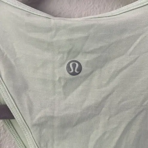 Lululemon NWT  Shoulder Cut-Out Yoga Tank Kohlrabi Green Silk Blend 10 Large