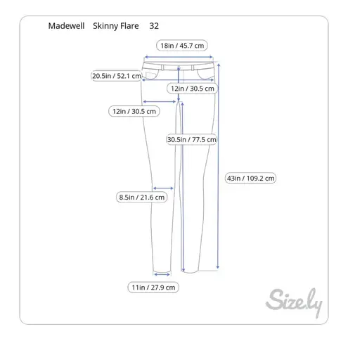 Madewell Women's  Skinny Flare Jeans Size 32 Blue Denim Light Wash