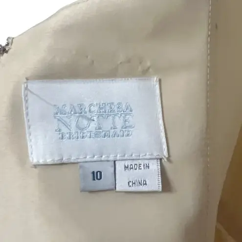 Marchesa Notte Cosenza Gown Women’s Size 10 Chiffon One Shoulder Flawed