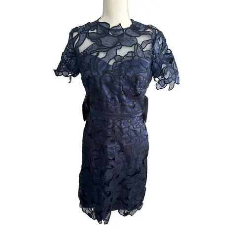 JS Collections Blue Floral Cutout Dress Size 4 NEW New with tags