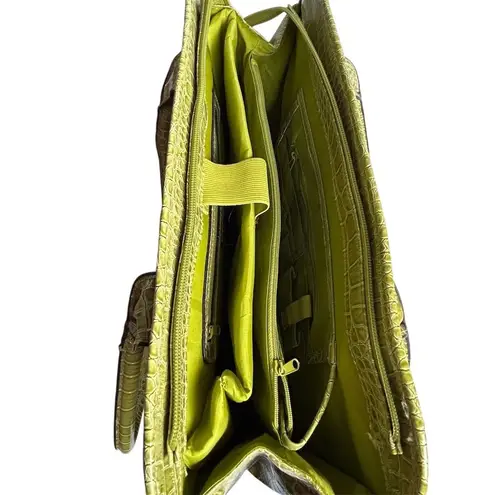 Treviso Green Faux Crocodile Embossed Laptop Bag