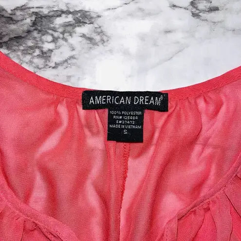 American Dream Short Sleeve Crochet Cold Shoulder Oversized Blouse Pink Women S