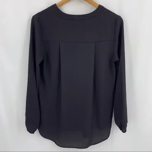 Harlowe $ Graham Harlowe & Graham black split front blouse XS