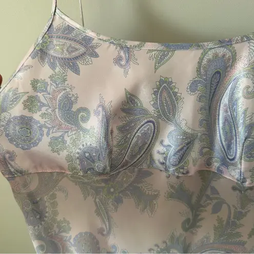 Sophia By Delicates Vintage Sheer Maxi Nightgown Small Paisley Chiffon Satin Purple