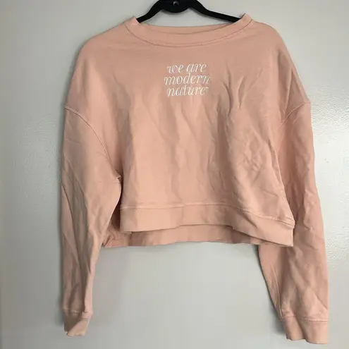 MOVING SALE Pink Modern Nature Cropped Crewneck Size M