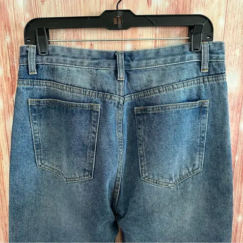 Nasty Gal  Blue Stonewashed High Rise Mom Jeans Size 8