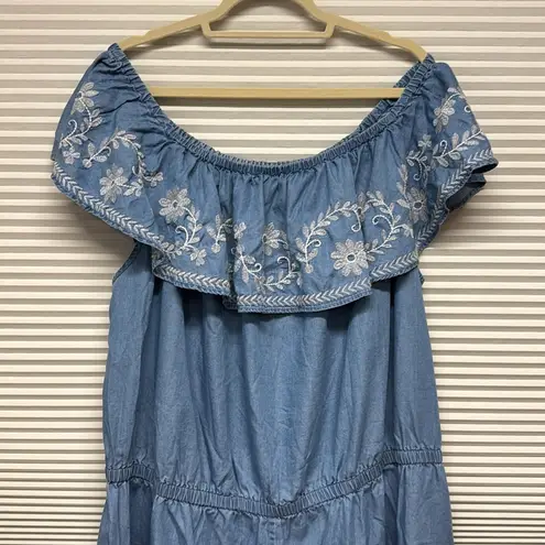 Boutique Plus NWT Blue Chambray Off