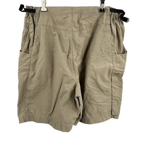 REI Women's Shorts Beige Nylon Adjustable Waist Cargo Outdoor Hiking Travel XL Tan
