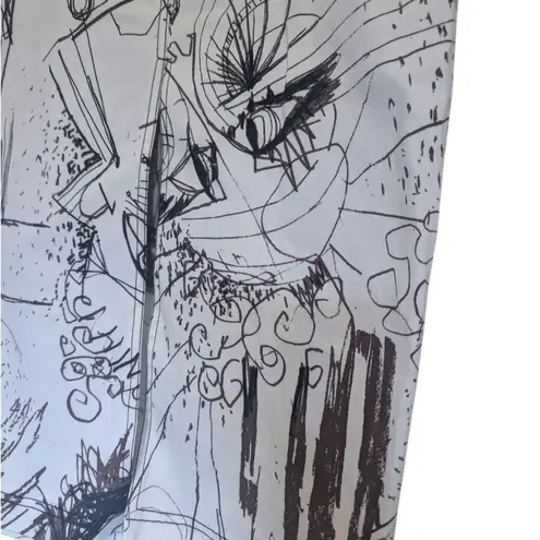 Vintage John Galliano Skirt Denim Pencil Sketches Printed Kendall Jenner Owned Brown Size XS