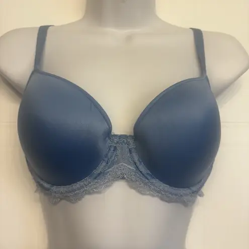 Wacoal 853256 Lace Affair Contour Bra Foam Padded Underwire Size 36B Blue