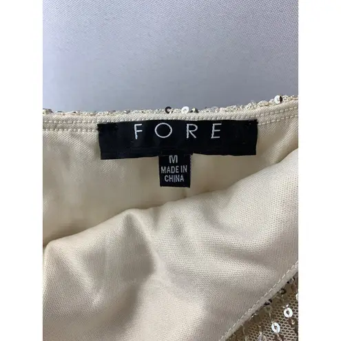Women’s Fore Sequin Champagne Long Dress Size M Size M