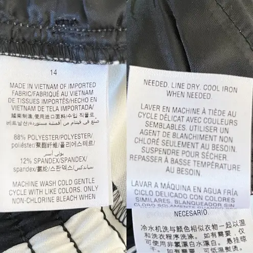 INC International Concepts Pants Nolita Stripe Wide Leg 14 New Black