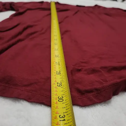 Lane Bryant  Women’s Swing Crew-Neck Trim Top Red Maroon Long Sleeve size 22 24