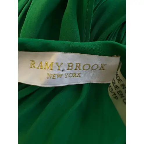 Ramy Brook Green Pleated Drop Waist blouse – Size XS