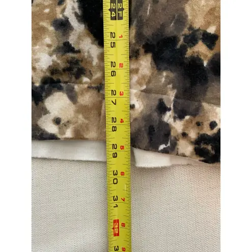 J Jill Womens Brown Cream Watercolor Abstract Long Sleeve Sweater Size M