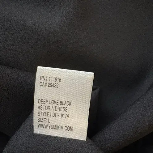Yumi Kim Anthropologie Yumi Kimi Deep Love Black Astoria Flora tunic mini dress Sz Large
