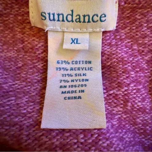 Sundance Homestead Henley Top Women’s Size XL Rose Pink Silk Cotton Long Sleeve