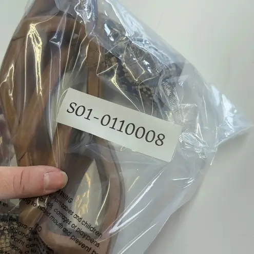 Dolce Vita Heels Womens 9.5 Brown Tan Myla Snakeskin Slip On Sandals