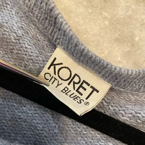 VTG Koret City Blues Size 2X Blue 90s Fair Isle Daisy Knit Cardigan Sweater