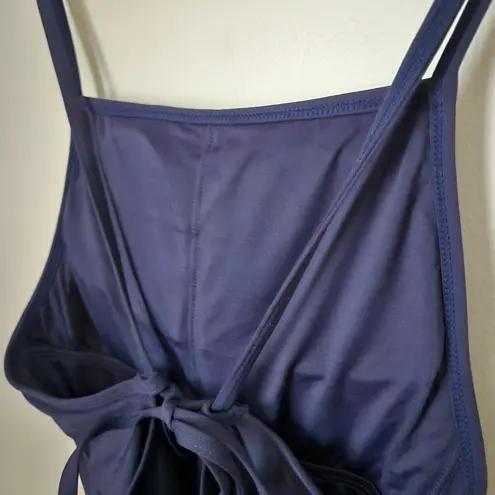 ANDIE Swim One Piece Bathing Suit LT Paloma Navy Tall Tie Back Neutral Vacation