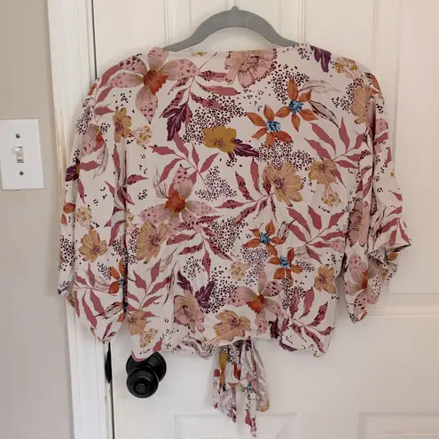 Love Stitch Lorna Tie Front Top Pink