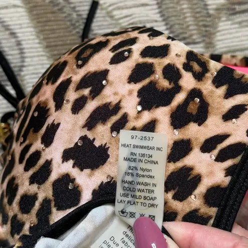 Leopard Print Bikini Swimsuit Push