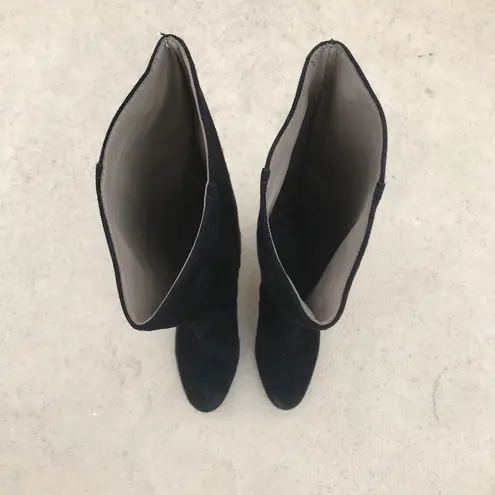 Valentino Garavani Valentino women’s black suede knee high block heel boots size IT 37 US 7