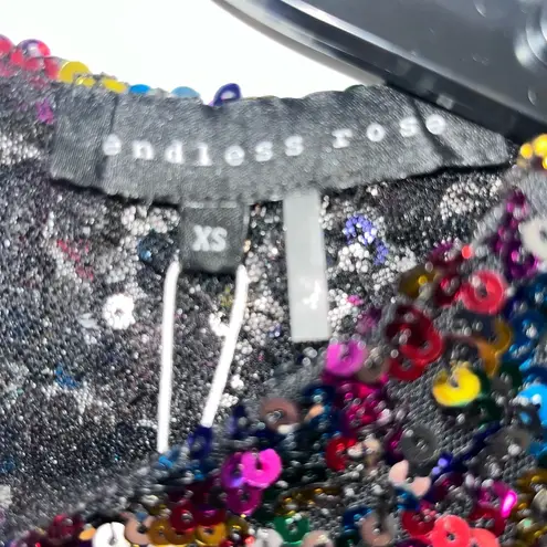 Endless Rose Long Sleeve Multi-Colored Sequin Top Size XS