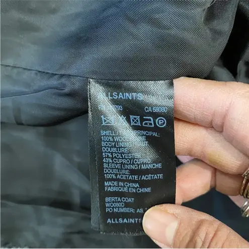 All Saints 100% wool trench jacket