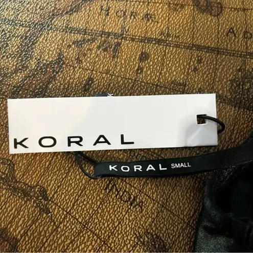 Koral Womens size S Bermuda Infinity Sports Bra Chic Red Black Gym Shine