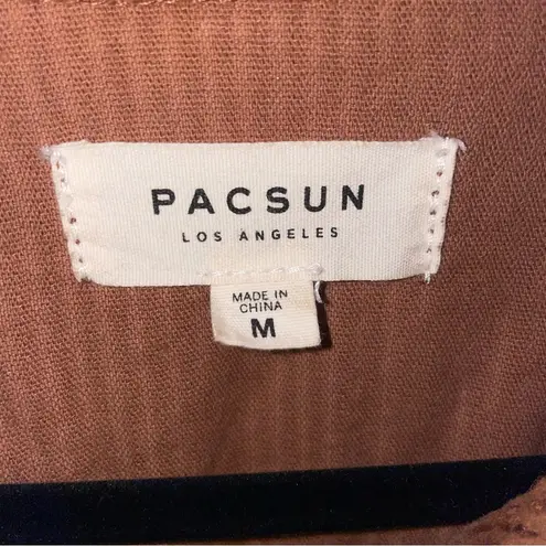 PacSun  M Corduroy Jacket Brown Ribbed Button Collar thumbnail 4