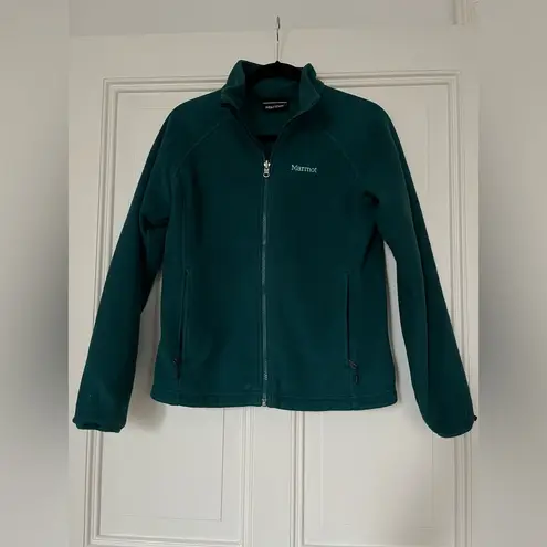 Marmot Ski Hiking Jacket Fleece Rain Hooded Green 2in1