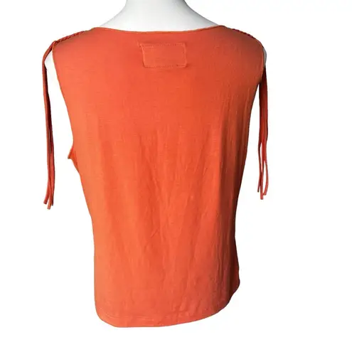 Harley Davidson Vintage  Orange Tassel Crop Tank Top