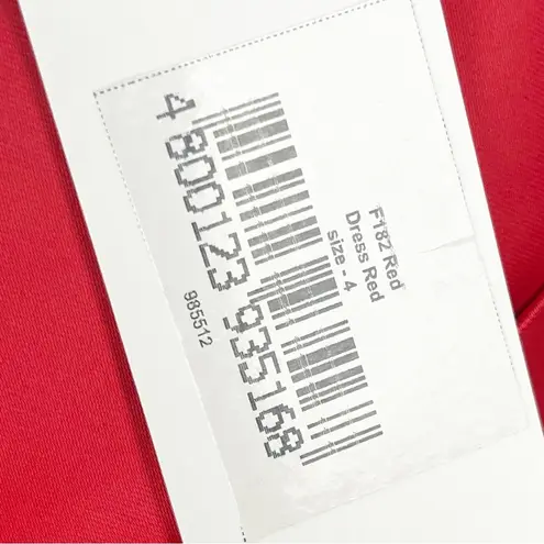 MICHEL LAPERLE Red Tie Shoulder Straps Front Split Back Lace Up Dress, Size 4