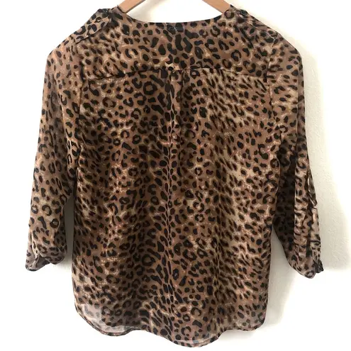 Timing NWOT  Sheer Leopard Print Blouse