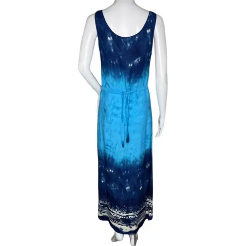 Sinequanone Dress Womens XS Blue White Tie Dye Maxi Casual Boho Bohemian Hippie