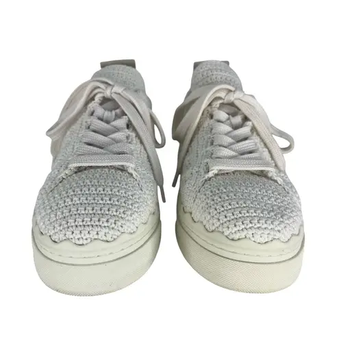 Chloé Chloe Lauren Crochet Sneakers in White