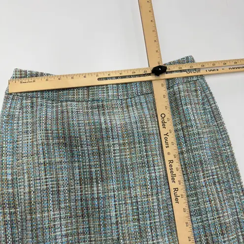 Pendleton Skirt Womens 6 Blue Tweed Knit Pencil Knee Length Vintage