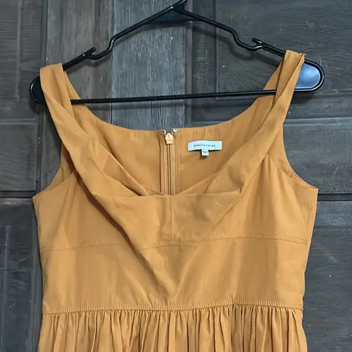 Rebecca Taylor TWIST STRAP SLUB SATEEN DRESS IN TIGER LILY SIZE MEDIUM