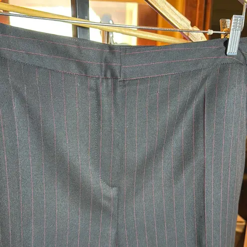 Adrienne Vittadini Wool Black Red Pinstripe Pants Size 12